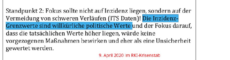 Corona-Krisenstab des @rki_de am 9. April 2020: "Inzidenz-Grenzwerte sind willkürliche politische Werte..."