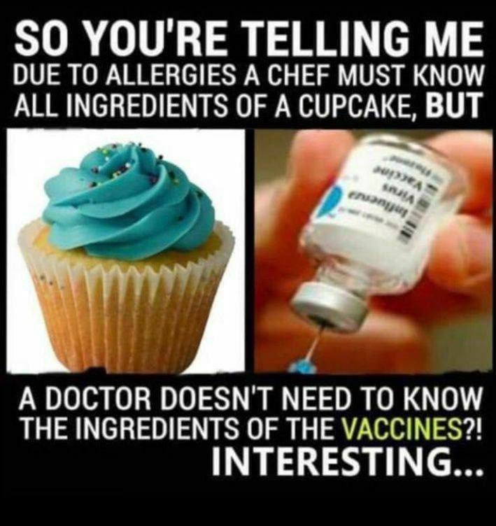 DU WILLST MIR ALSO SAGEN,daß ein Koch alle Inhaltsstoffe eines Kuchens wegen Allergien kennen muß,ABERein Arzt nicht die...