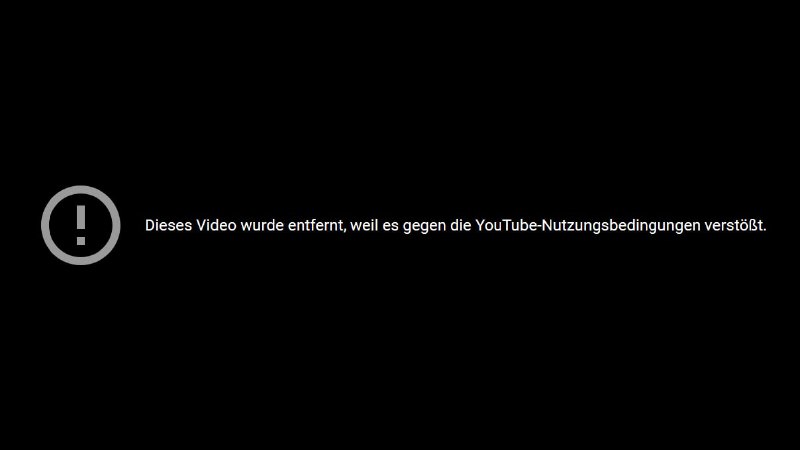 "... Dein Video mit unerwünschten Informationen wurde entfernt...!"Und hier das verlinkte Video vom fast leeren Münchner...