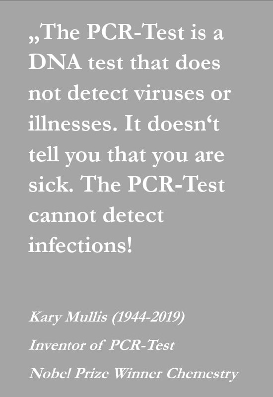 "Der PCR-Test ist ein DNA-Test, der keine Viren oder Krankheiten feststellen kann. Er sagt Ihnen nic...