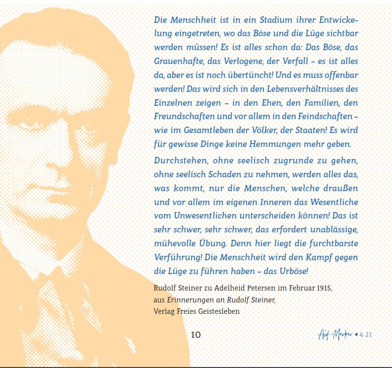Dr. Rudolf Steiner: Kampf gegen das Urböse mit Unterscheidungskraft! Damit ist er sich mit Helena Bl...