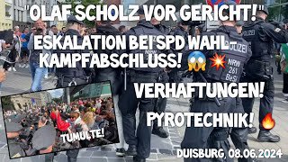 ESKALATION Wahlkampfveranstaltung Olaf Scholz SPD Duisburg! - Tumulte & Verhaftungen  08.06.2024 ...