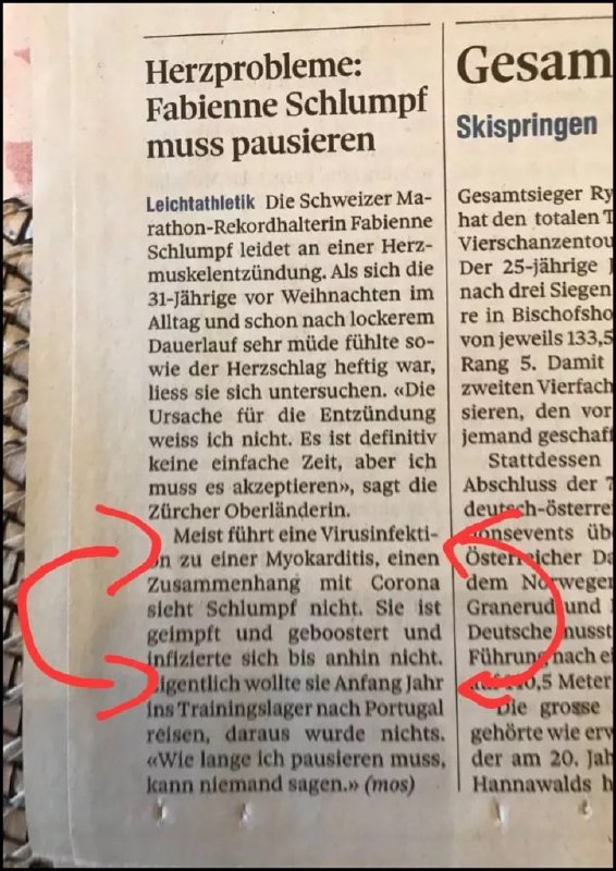 Fabienne Schlumpf: Dreifach geimpfte Olympionikin erkrankt an Myokarditis, mögliches KarriereendeBei der Schweizer Marat...