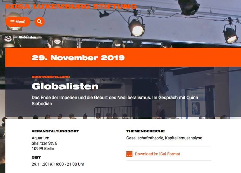 Globalisten - Veranstaltung der Rosa-Luxemburg-Stiftung am 29.11.2019....