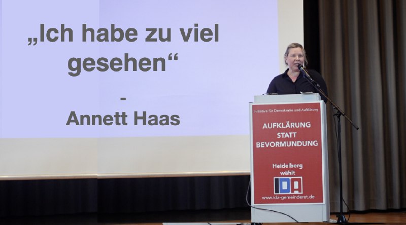 IDA-Wahlkampfauftakt: Annett Haas zum VortragSozialpädagogin Annett Haas schildert die bedrückenden Zustände in Krankenh...