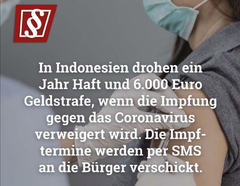 IMPFDIKTATUR INDONESIEN - 6000€ Strafe für Impf-VerweigererMuss es hier erst auch soweit kommen, dam...