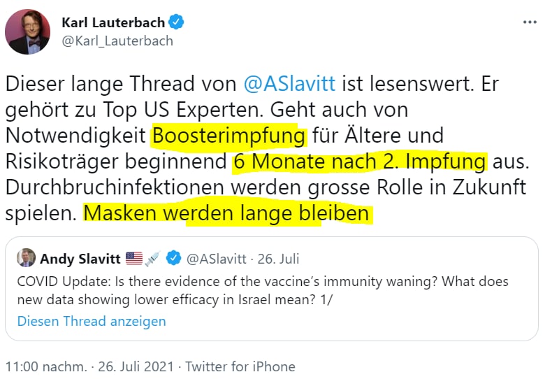 Karl Lauterbach bestätigt gleich zwei angebliche Verschwörungstheorien.1. Es ist mit einer bzw. zwei Impfungen nicht get...