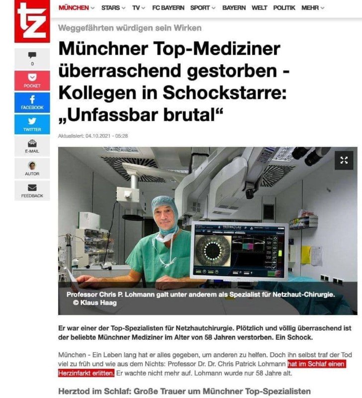 Münchner Top-Mediziner Prof. Dr. Dr. Chris Patrick Lohmann (58) "überraschend" gestorben...