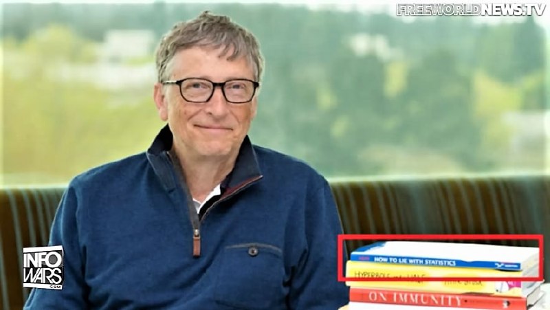 Rebus (Bildersprache) bei Bill Gates: Buchtitel "How to Lie with Statistics".Sie verhöhnen uns, vera...