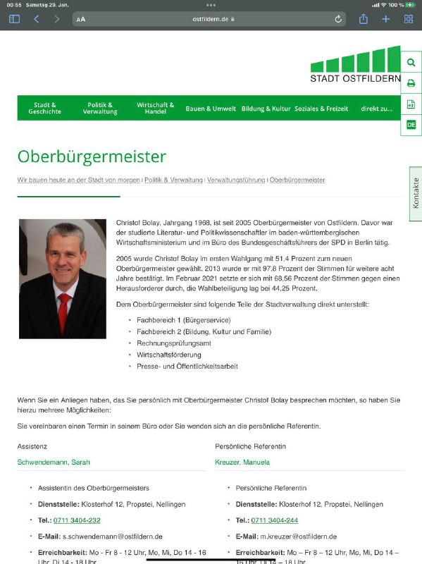Schießbefehl gegen Spaziergänger Oberbürgermeister Christof Bolay Partei SPD hat einen Schießbefehl gegen Spaziergänger ...