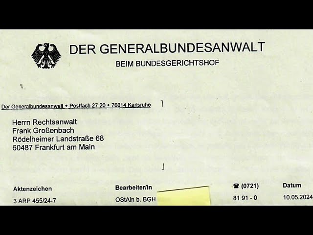 Schreiben des Generalbundesanwalts, wg. Strack-Zimmermann. - Free People Deutschland e.V.https://youtu.b...