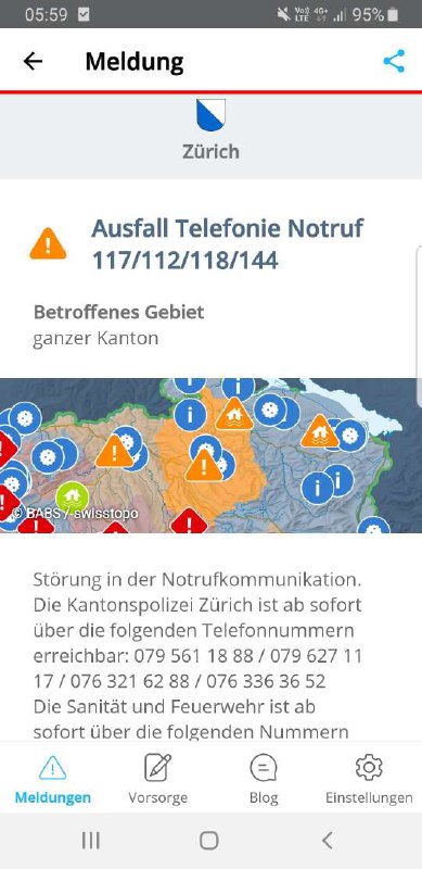 Schweiz: AUSFALL Notrufnummern in mehreren Kantonen https://www.alert.swiss/...