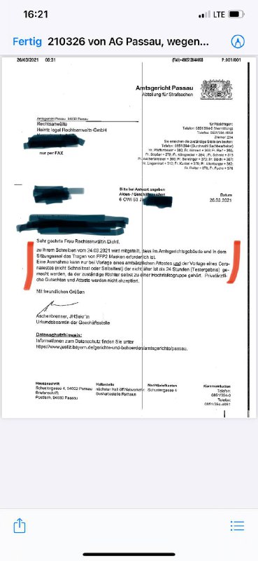 UnfassbarGerichtstermin im Amtsgericht Passau Bußgeldverfahren wegen Maskenverstoß. Teilnahme am Gerichtstermin für Mand...