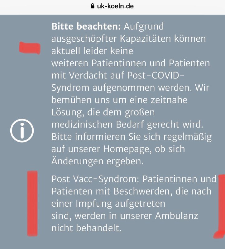 Uniklinik Köln behandelt keine Patienten mit #Impfschäden. Beim "Durchimpfen" waren alle dabei, die Opfer lässt man im S...