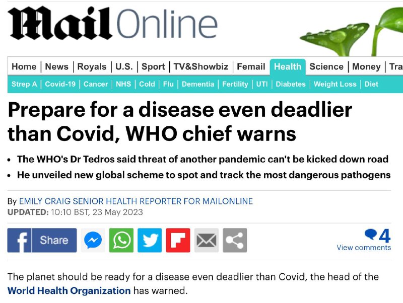 WHO-Boss Tedros warnt vor einer Krankheit, die NOCH tödlicher sein könne als Covid. Sogar eine “Weltuntergangs-Corona-Va...