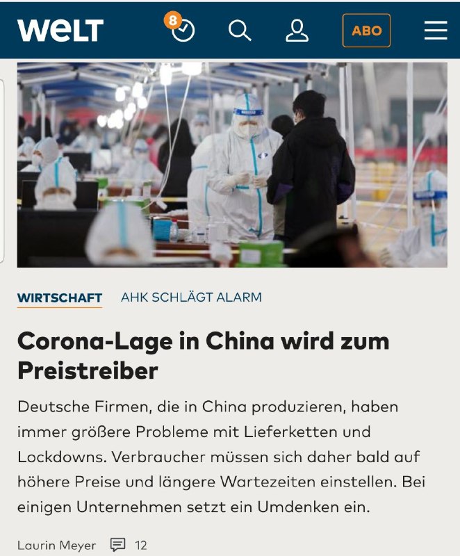 Weitere Verschwörungstheorien werden wahr! https://www.welt.de/wirtschaft/article236103978/Corona-Lage-in-China-wird-zum...