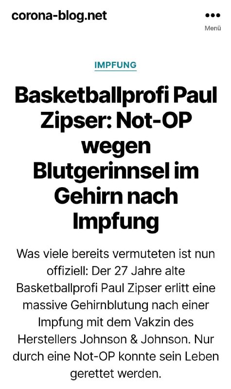 Basketballprofi Paul Zipser: Not-OP wegen Blutgerinnsel im Gehirn nach...