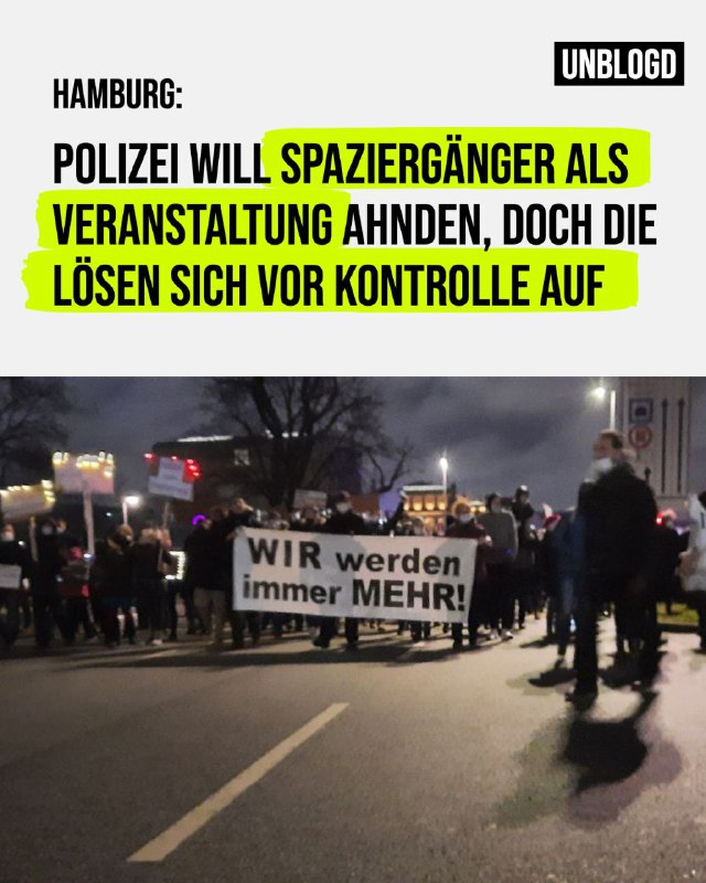 Die #Polizei #Hamburg will #Spaziergänge gegen die #Maßnahmen jetzt wie Demos werten, doch „wie aus ...