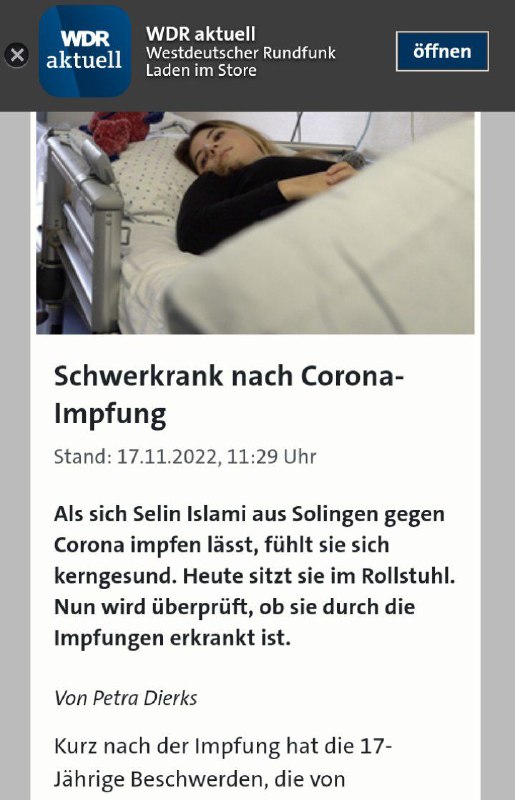 https://www1.wdr.de/nachrichten/rheinland/impfschaden-nach-corona-100.html17-Jährige mit extremst sehr sehr seltenen Neb...
