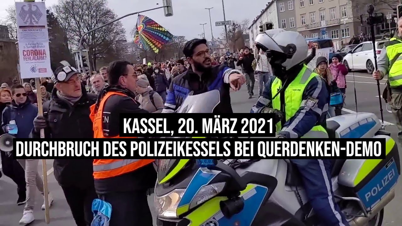 https://youtu.be/R7Lwp1AoH6MDurchbruch Polizei Kessel bei Querdenken Demo in Kassel trotz Verbot am ...
