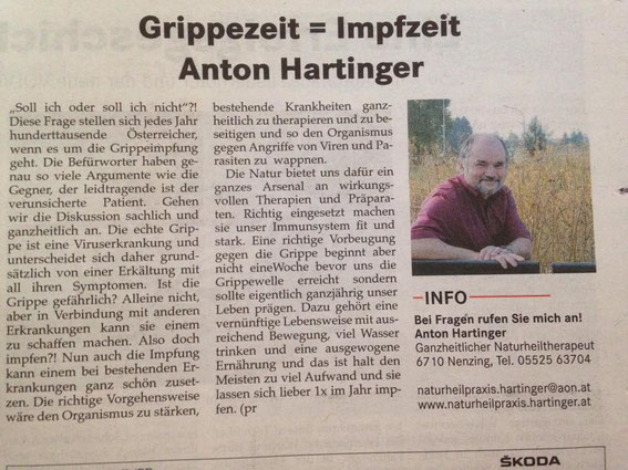Foto: Lokalzeitung in Gisingen.