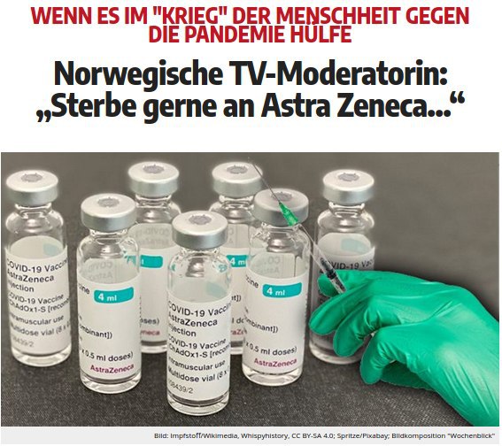 KRANK!! Norwegische TV-Moderatorin: „Sterbe gerne an Astra Zeneca…“ - ...