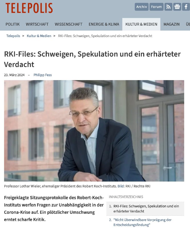 Auch Telepolis titelt über die RKI Files: https://www.telepolis.de/features/RKI-Files-Schweigen-Spekulation-und-ein-erha...