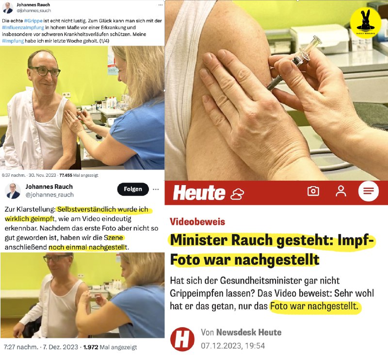 "selbstverständlich hab' ich mich impfen lassen!" Der Österreichische Gesundheitsminister und das manipulierte Impf-Foto...