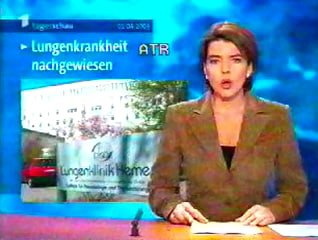 Tagesschau vom 01.04.2003: "Das Bernhard-Nocht-Institut hat das erste Mal bei einem deutschen Patien...